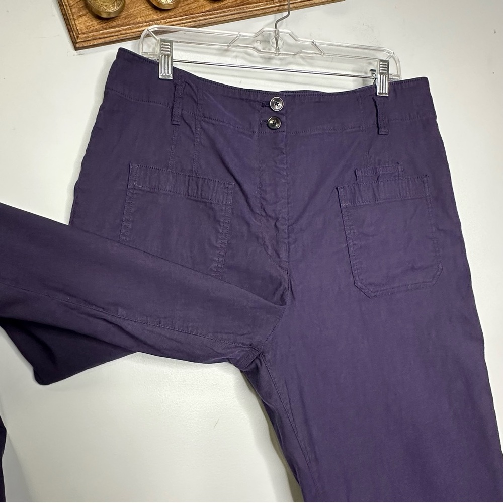 Maeve Anthropologie The Junie  Jean Wide Leg Stretch Pants In Navy Blue Size 34 - Picture 8 of 16